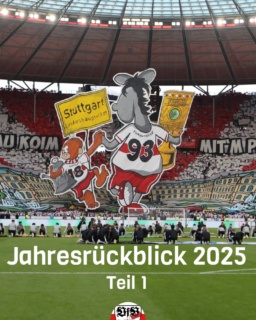 Liebe VfB-Fans. Ich möchte euch das VfB-Jahr 2025 in hoffentlich drei kurzweiligen Abschnitten noch einmal in eigenen Bildern zeigen und euch die Momente nochmal ins Gedächtnis rufen. Teil 2 und 3 folgen Morgen und Übermorgen.
Januar: Die U19 verteidigt den JuniorCup in Sindelfingen, gleichzeitig schlägt der VfB im ersten Auswärtsspiel Augsburg mit 1:0. In der Englischen Woche gibt es den ersten von drei Saisonsiegen gegen Leipzig, es folgt ein 4:0 Kantersieg gegen Freiburg. In Mainz verliert man 0:2, bevor unter der Woche gegen Paris, den späteren Sieger des Wettbewerbs, nach 1:4 das Champions League-Aus folgt.
Februar: Es beginnt die schwarze Serie der Heimspiele in der Liga. Gegen Gladbach und Wolfsburg jeweils 1:2, gegen Bayern 1:3. Beim BVB konnte man gewinnen. Der Pokal ist allerdings schon einmal in Stuttgart aufgestellt. Im Viertelfinale schlägt der VfB Augsburg. Trainer Hoeneß lässt seiner Freude freien Lauf. Die U19 gewinnt in der Youth League gegen Liverpool und zieht ins Viertelfinale ein. Rouault geht, Jeltsch und Jaquez kommen.
März: Der Abschwung in der Liga geht weiter. Immer wieder späte Gegentore. Das bitterste Beispiel liefern die Schwaben gegen Leverkusen. Nach Führung bis zur 88. Minute, geht das Spiel noch komplett an den Gegner. Auf der Mitgliederversammlung wird der Interims-Präsident Dietmar Allgaier zum VfB Präsidenten gewählt. Die Vertragsverlängerung ohne Ausstiegsklausel mit Sebastian Hoeneß wird verkündigt.
April: Der VfB legt den Grundstein für den ersten großen Titel seit 18 Jahren. Nach dem zweiten Pflichtspielsieg gegen Leipzig im DFB-Pokal Halbfinale zieht Stuttgart ins Pokalfinale ein. Einem 4:0 in Bochum, folgen gegen Bremen und Heidenheim weiter knappe Niederlagen nach Gegentore in der Schlussphase. Die Durststrecke im Neckarstadion geht weiter. Beim 4:4 bei Union Berlin gibt es 8 Tore in der ersten Halbzeit. Bundesligarekord. In der Youth League scheitere die Elf von Nico Willig am FC Barcelona.