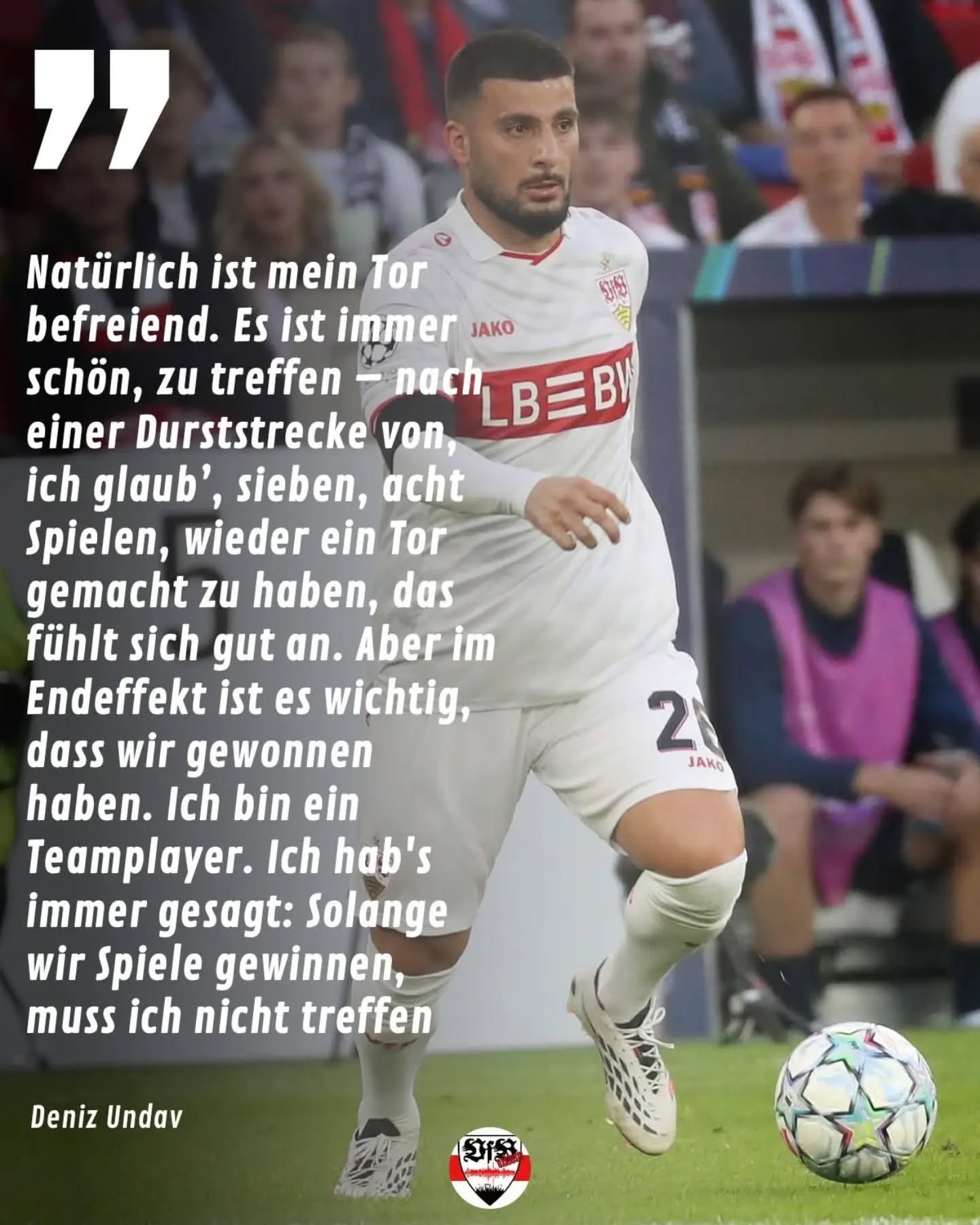 Deniz Undav, Torschütze zum 1:0, nach dem Spiel. (StN)