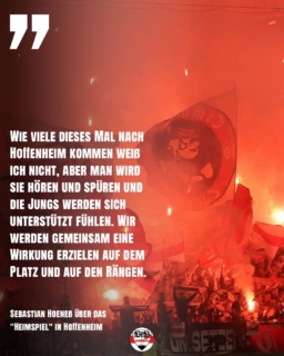 Sebastian zum Fansupport und speziell in Hoffenheim am kommenden Samstag, wo wieder mehrere Tausend VfB-Fans erwartet werden.