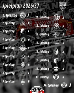 Der Bundesliga-Spielplan des VfB für 2026/27