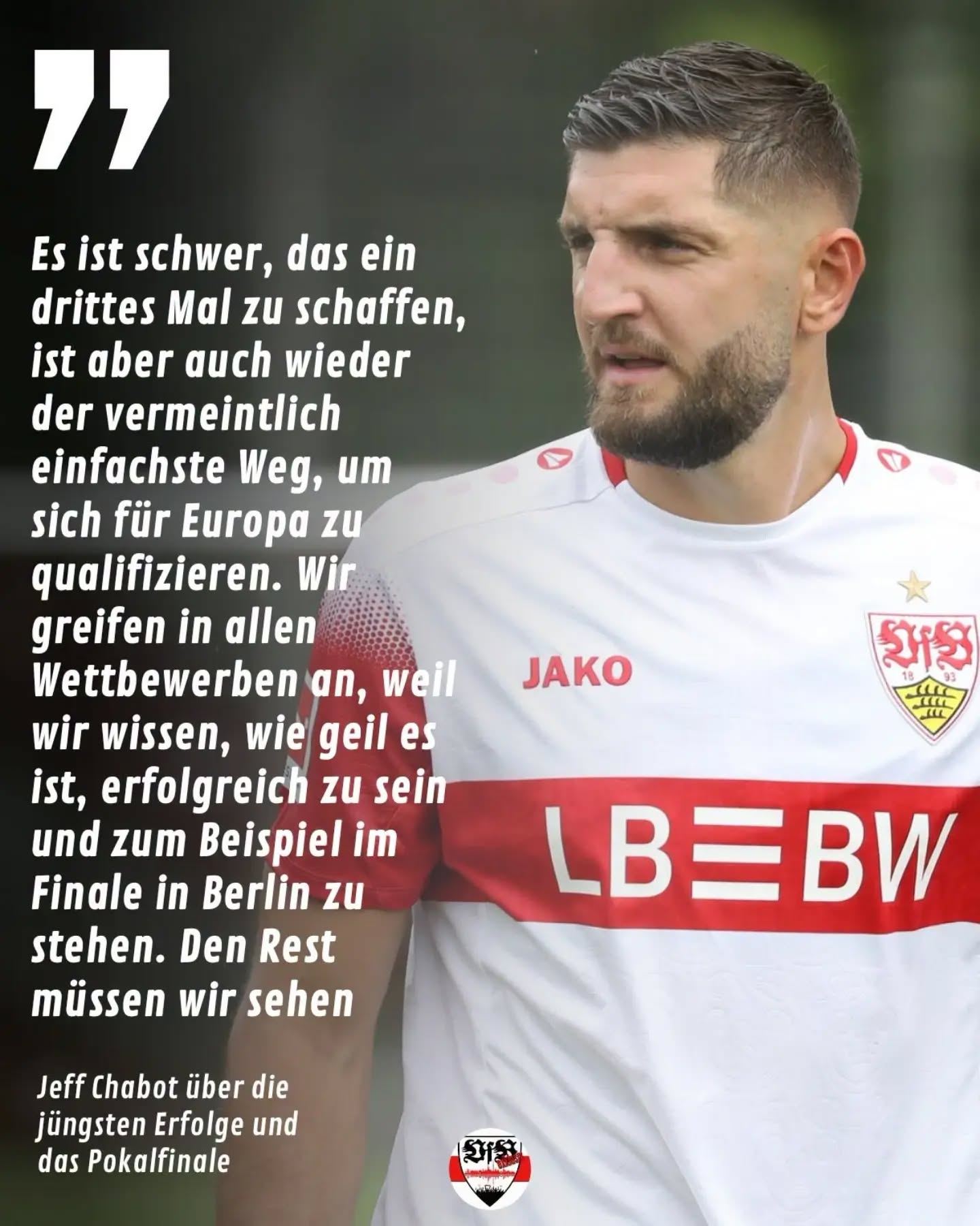 Da will wohl wieder jemand ins Finale .... Ihr auch?  Jeff Chabot im Kicker Interview