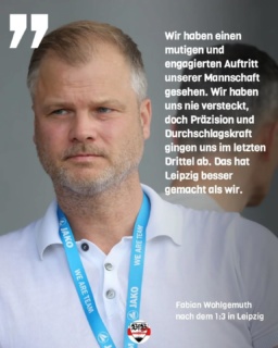 Sportvorstand Fabian Wohlgemuth nach der Niederlage in Leipzig.