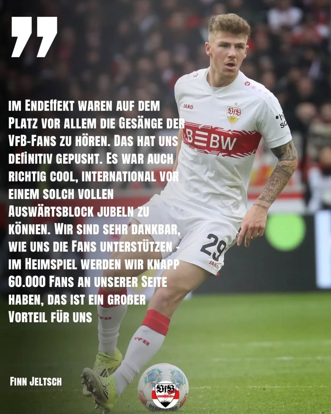 Finn Jeltsch in der Stadion aktuell zum Support in Glasgow.