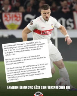 Ermedin Demirovic postet auf seinem Instagram Account seinen Plan Freibier auszugeben.