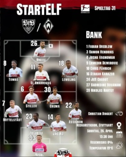 Die Startelf gegen Bremen