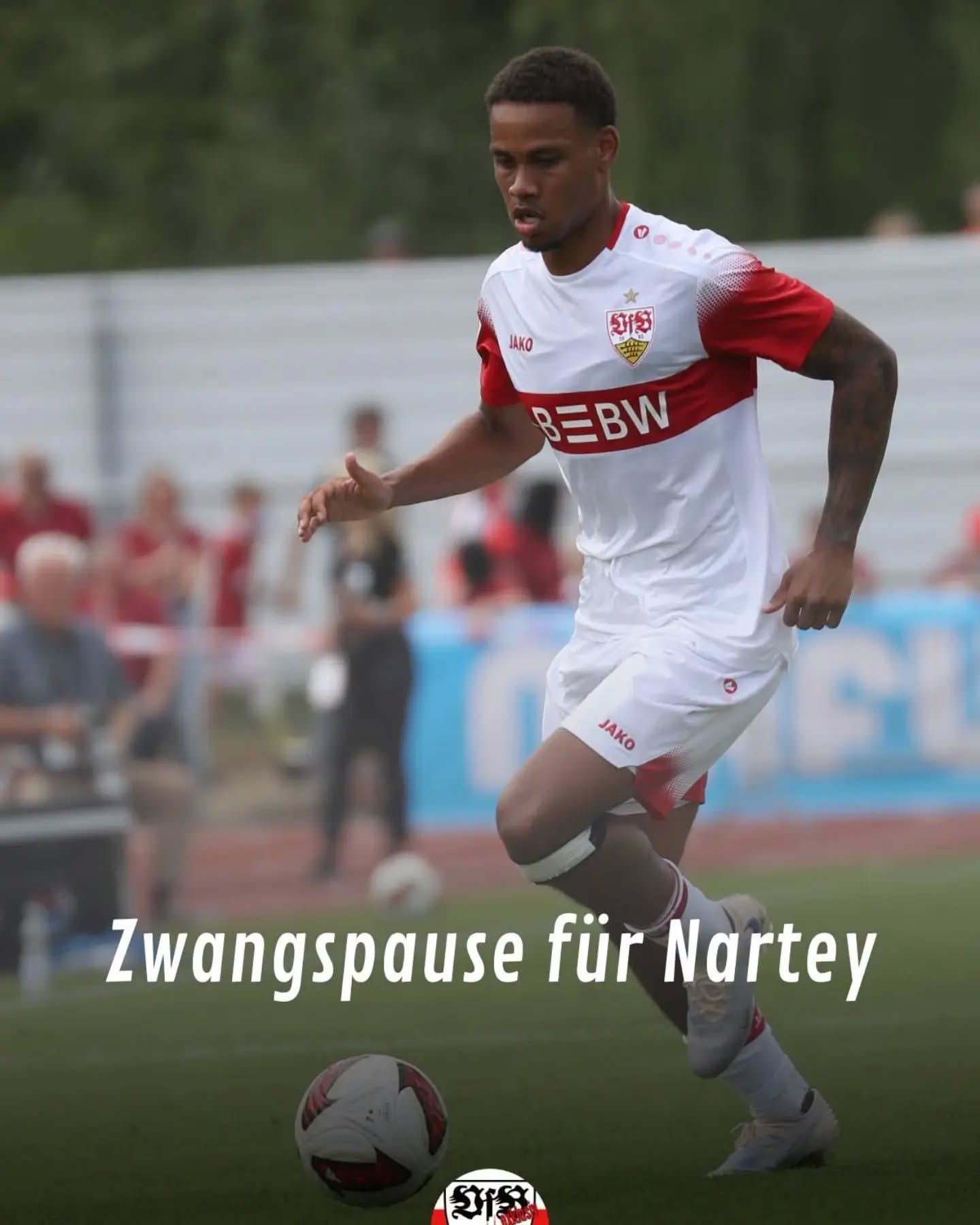 Niko Nartey wird den Schwaben vorerst fehlen. Eine Muskelverletzung an der Oberschenkelrückseite, die er sich in Rostock zugezogen hatte, ist der Grund für den Ausfall. Der VfB spricht von den kommenden Wochen.