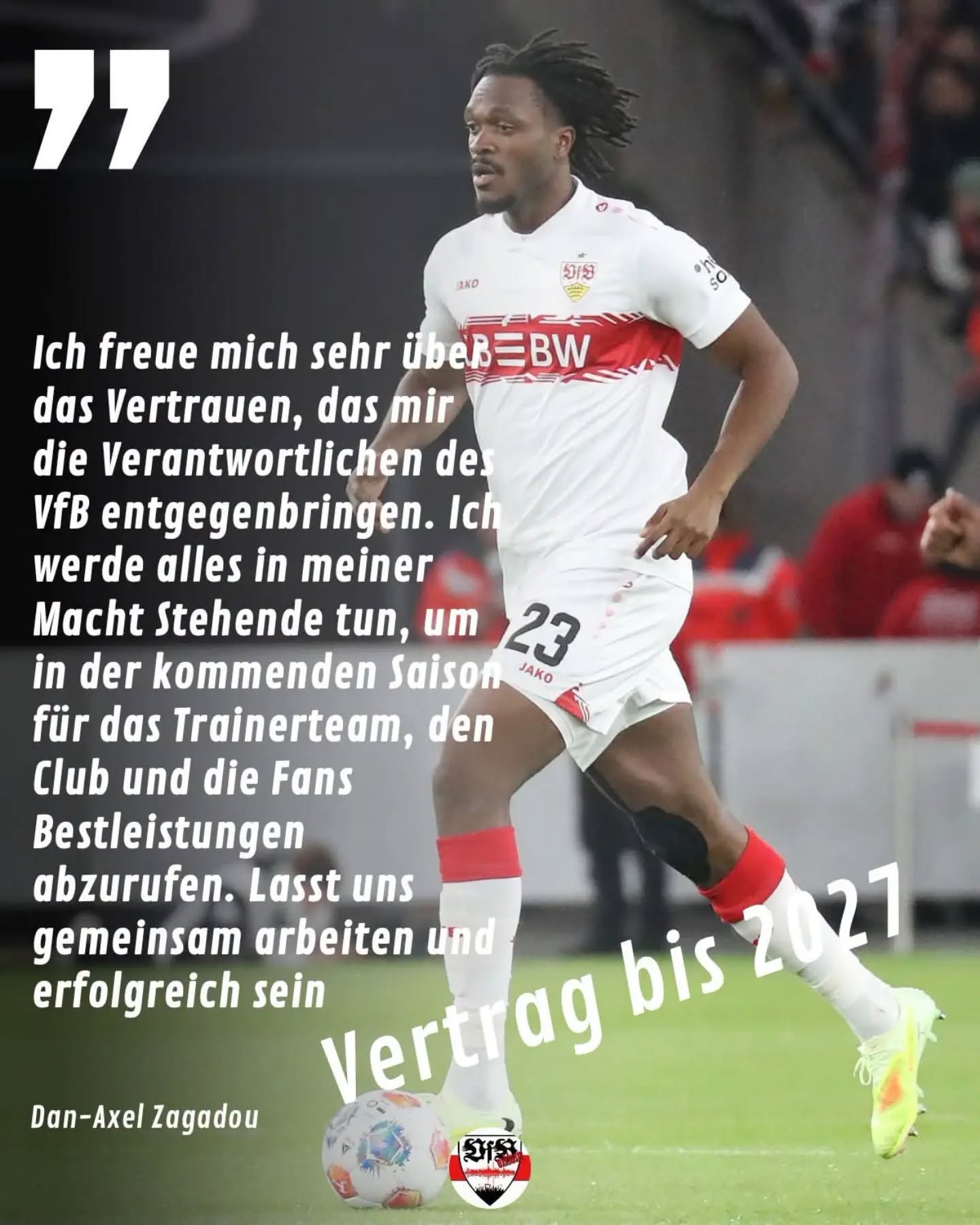 Der VfB hat mit Dan-Axel Zagadou bis 2027 verlängert