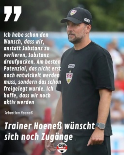 In der Medienrunde wünschte sich Sebastian Hoeneß noch Zugänge, die sofort helfen können. Ein möglicher Abgang von El Khannouss sieht er als Trainer kritisch.