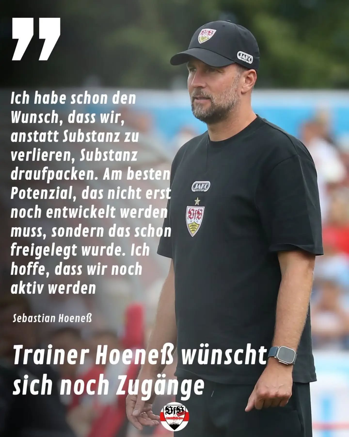 In der Medienrunde wünschte sich Sebastian Hoeneß noch Zugänge, die sofort helfen können. Ein möglicher Abgang von El Khannouss sieht er als Trainer kritisch.