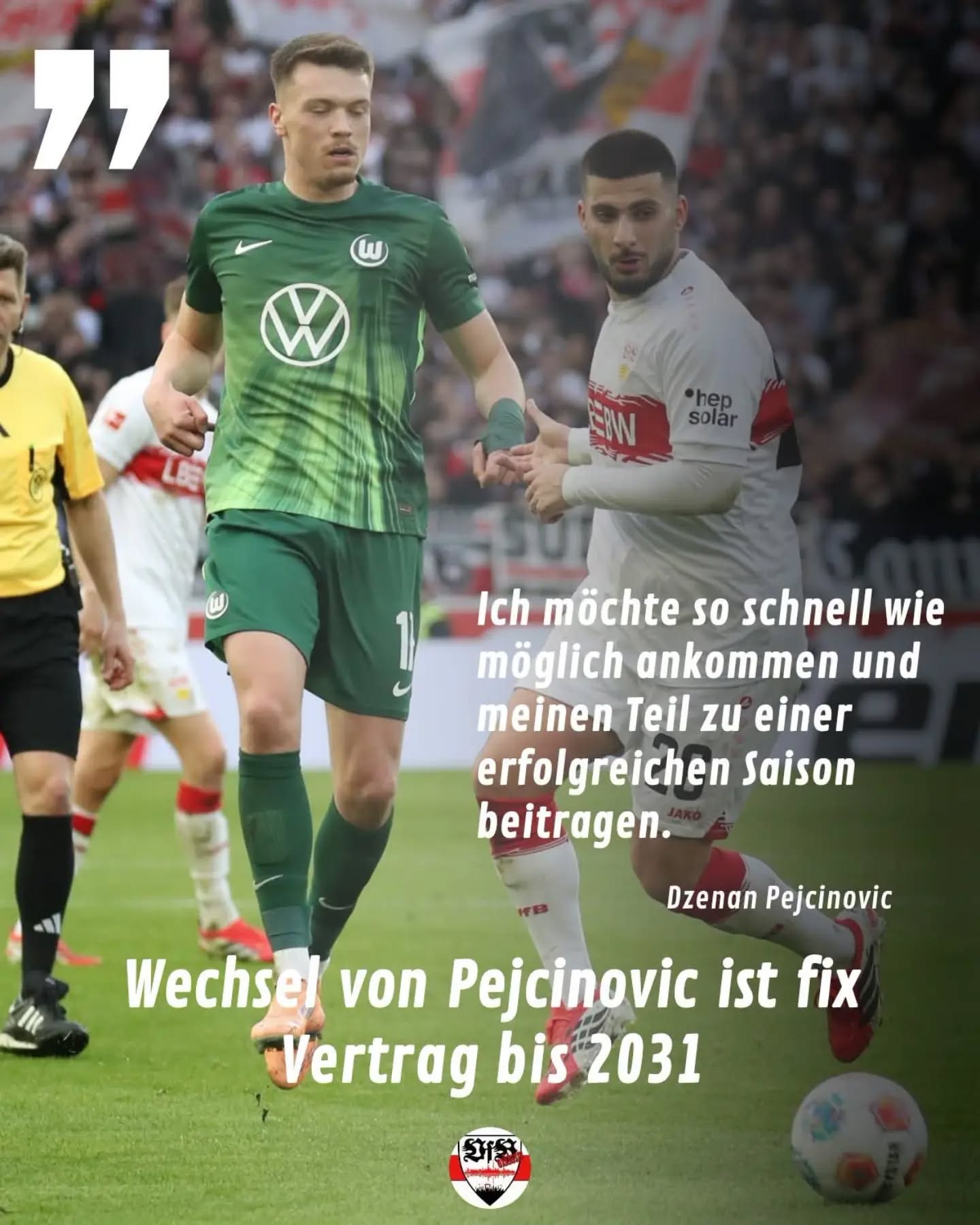 Der VfB bestätigt den Wechsel von Dzenan Pejcinovic. Er erhält einen Vertrag bis 2031