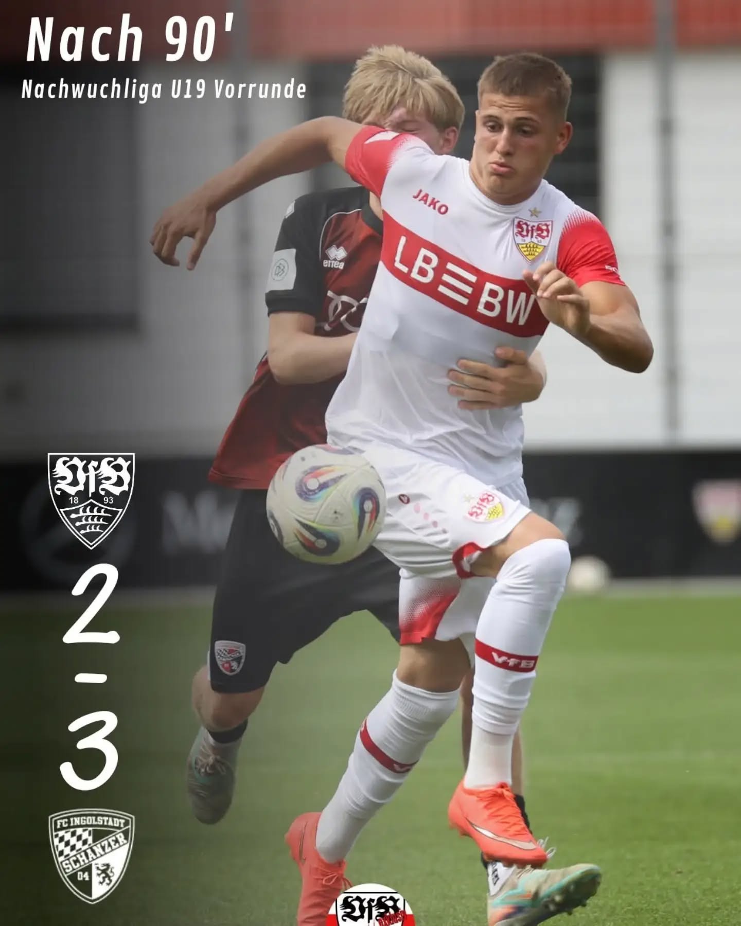 Die U19 muss sich Ingolstadt geschlagen geben