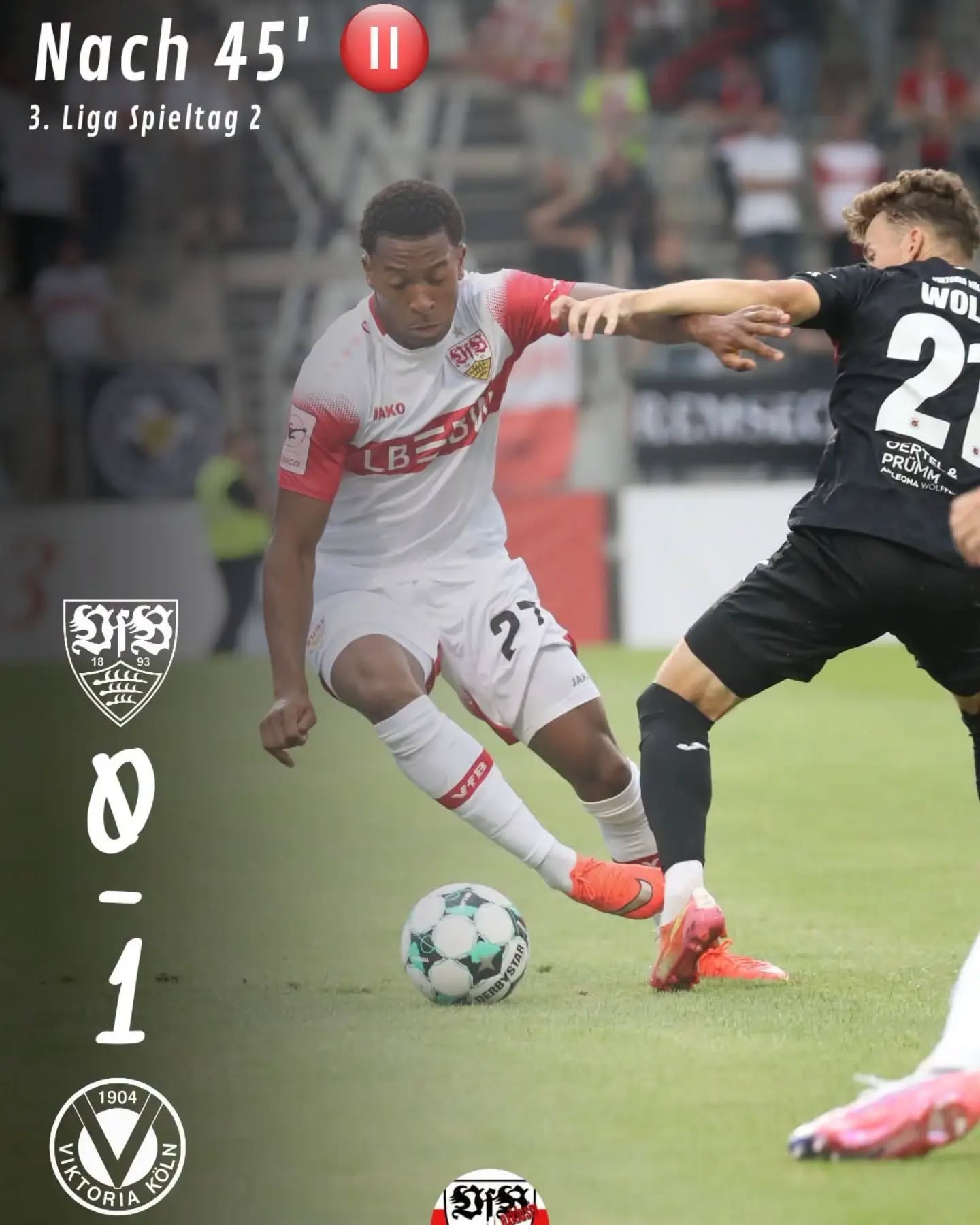 Kurz vor dem Halbzeitpfiff fängt sich die U21 das 0:1.