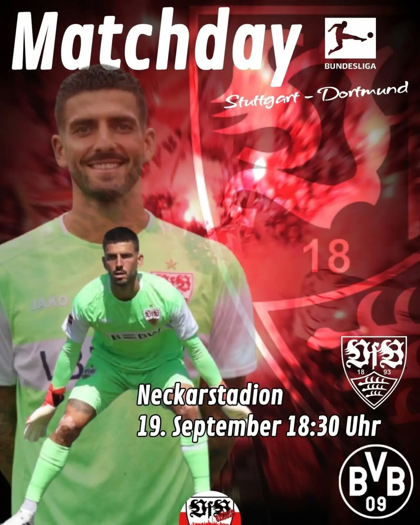 Liebe VfB-Fans, heute Abend steigt im Neckarstadion das Topspiel. Der BVB ist noch ohne Punktverlust in der Liga. Das wird sich nach dem Spieltag hoffentlich ändern.