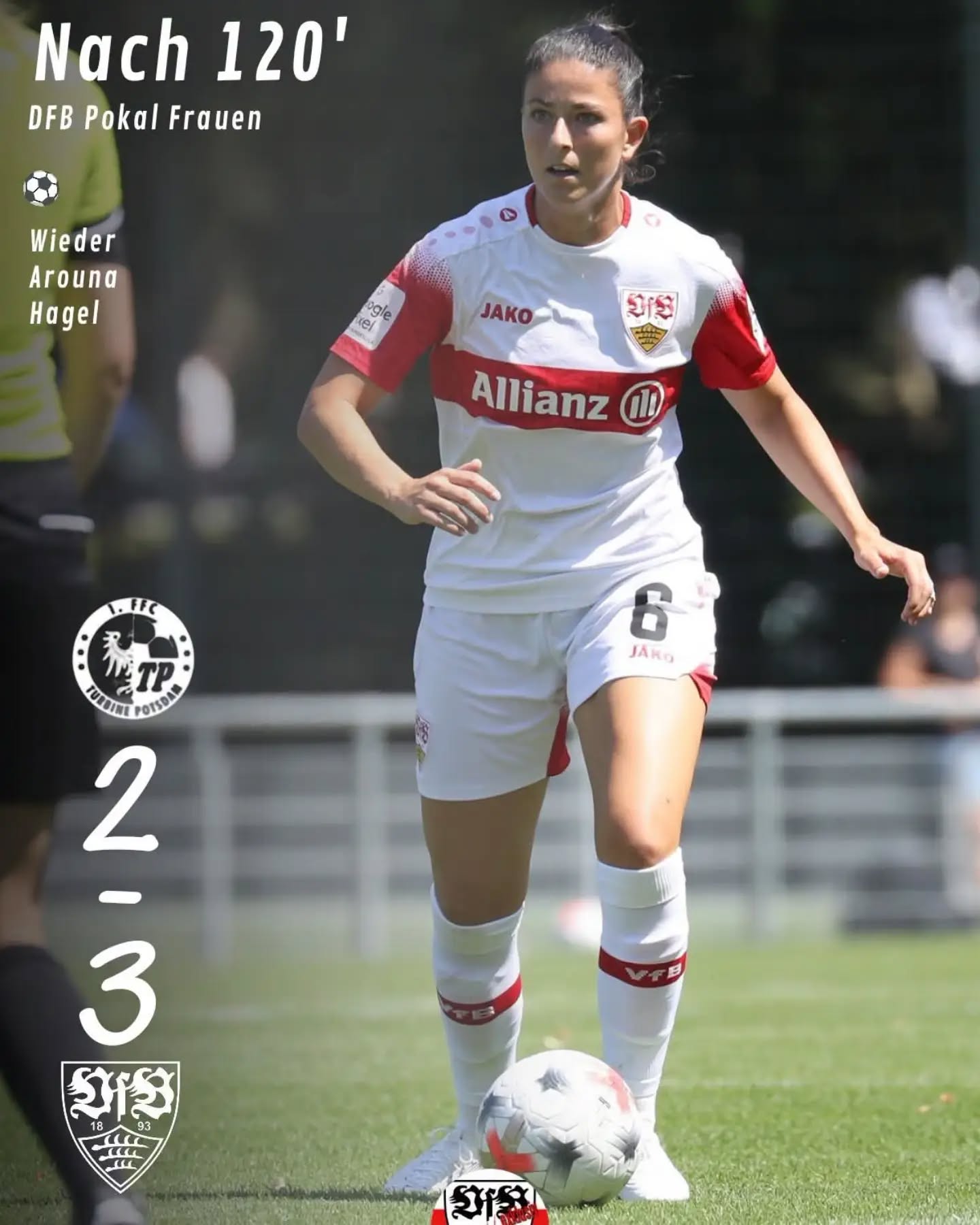 Unsere VfB-Frauen holen im Pokal einen 0:2 -Rückstand auf, retten sich in die Verlängerung und gewinnen am Ende 3:2.
