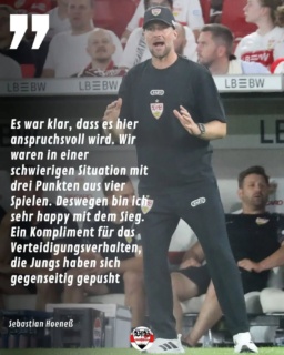Sebastian Hoeneß zum Spiel: "Mit dem Tor verlieren wir dann etwas den Faden und geben die Bälle zu schnell her. Wir mussten viel verteidigen, waren viel in der eigenen Hälfte, das haben wir uns so nicht vorgestellt."
