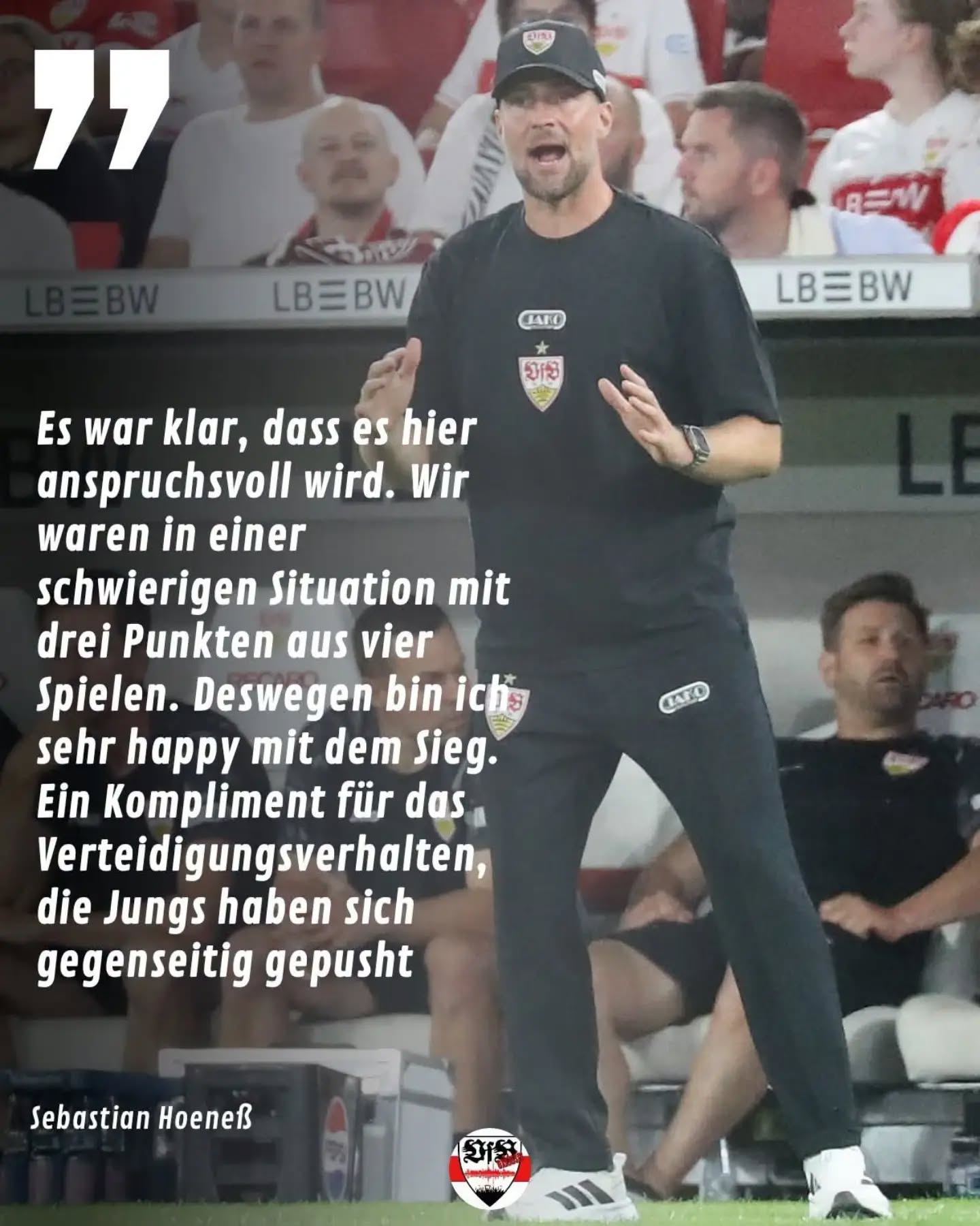 Sebastian Hoeneß zum Spiel: "Mit dem Tor verlieren wir dann etwas den Faden und geben die Bälle zu schnell her. Wir mussten viel verteidigen, waren viel in der eigenen Hälfte, das haben wir uns so nicht vorgestellt."
