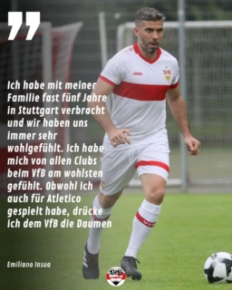 Der Argentinier Emiliano Insua spielte für den Gegner in der CL Atletico und den VfB. Beim VfB-Interview äußert er sich, wie er zu den Schwaben steht