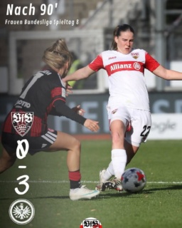 Unsere VfB-Frauen verlieren am Ende mit 10 Spielerinnen deutlich. Redzepi musste vom Platz.