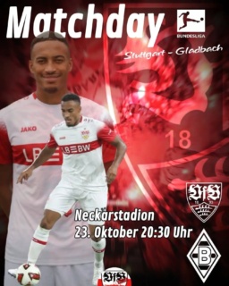 Liebe VfB-Fans, nach dem starken Auftritt mit einem hochverdienten Punkt gegen Atletico, steht das zweite Heimspiel der Woche dieses Mal in der Bundesliga an.
Die Messlatte was das spielerische betrifft, ist gesetzt. Ruft man nochmal so ne Leistung ab, sind bei allem Respekt vor Gladbach, drei Punkte Pflicht.