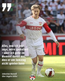 Angelo Stiller musste im Pokalspiel in Paderborn zur Pause in der Kabine bleiben. Er hatte Probleme mit den Adduktoren. Das Spiel in Leverkusen steht für ihn auf der Kippe. (StN)